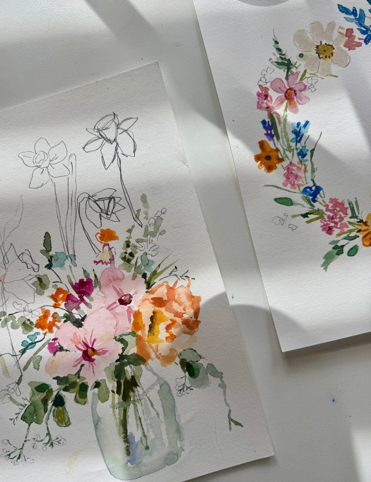 Mixed Media Frühlingsblumen