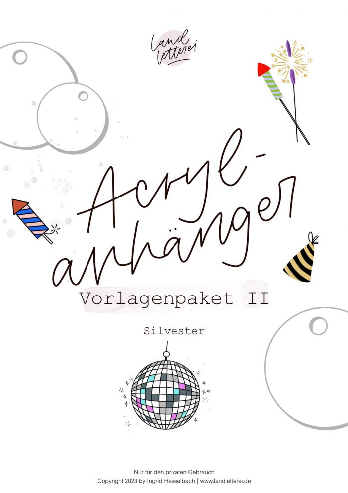 Silvester Vorlagen Guide für Acrylanhänger