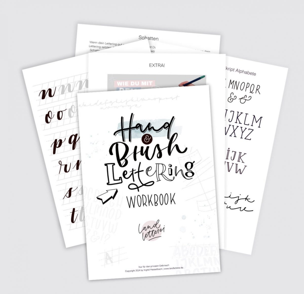 Hand & Brushlettering Workbook / 45 Seiten